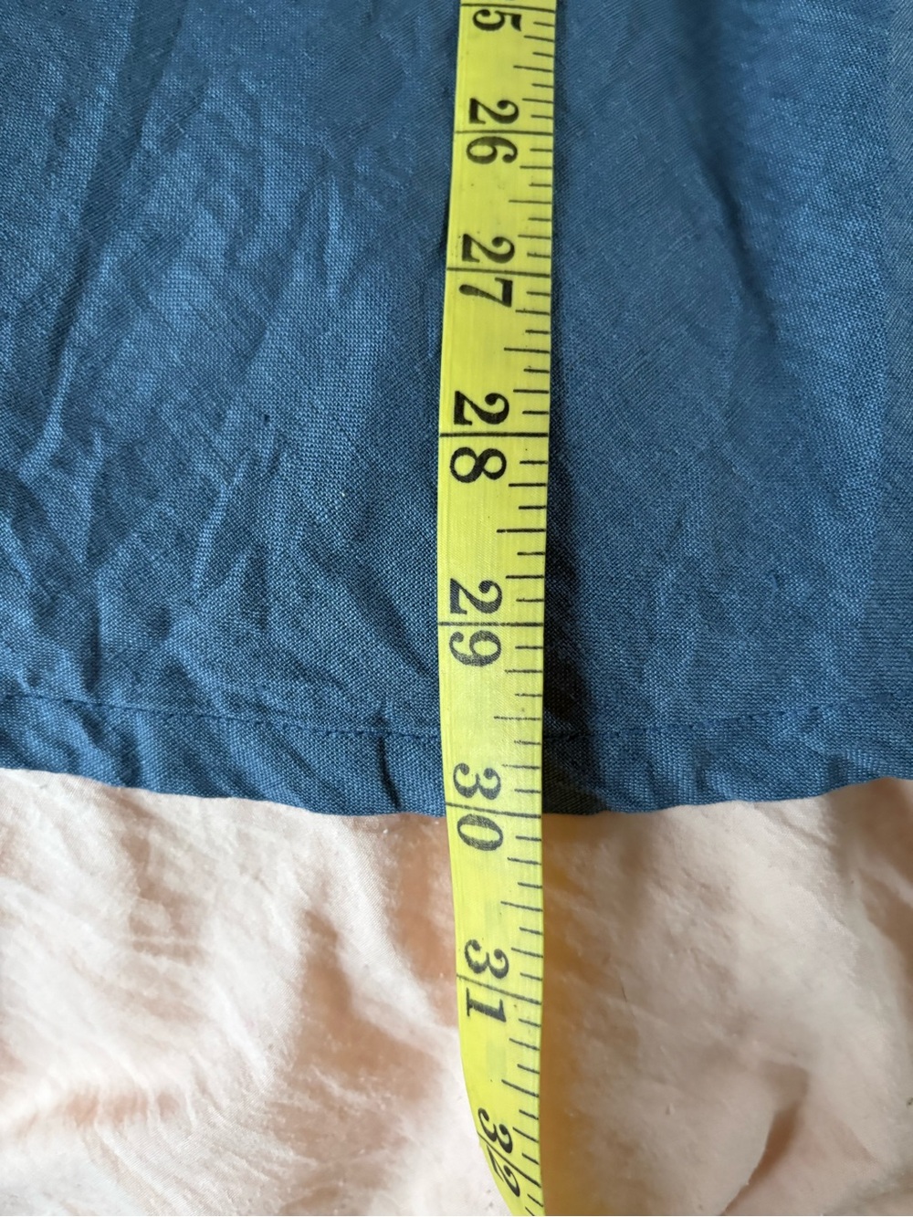 Coldwater Creek Blue 100% Linen Long Boho XL Lagenlook Tank Top Blouse Cruise - Picture 7 of 7